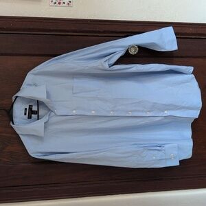 Pronto Ummo Classic Blue Long Sleeve Button Up Shirt Non Iron 20  36/37Tall